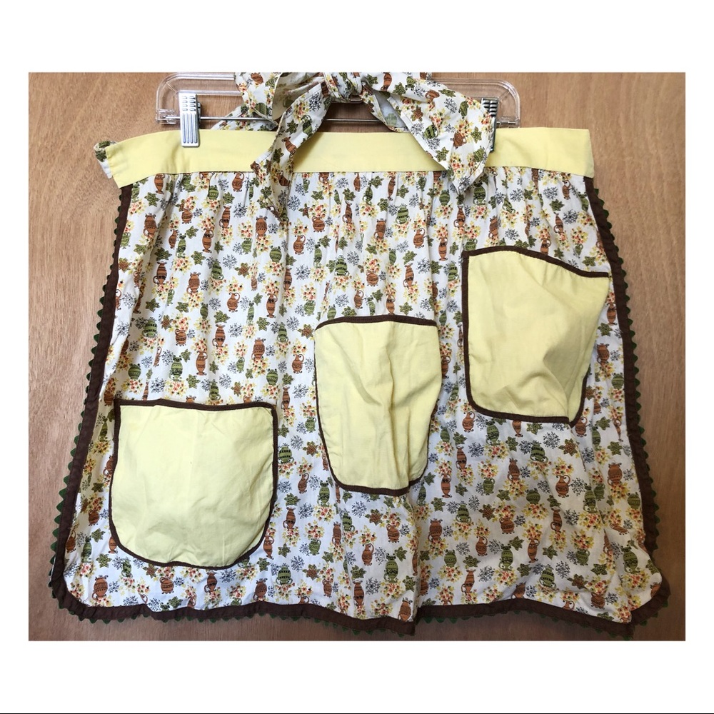 Vintage Handmade Three Pocket Apron